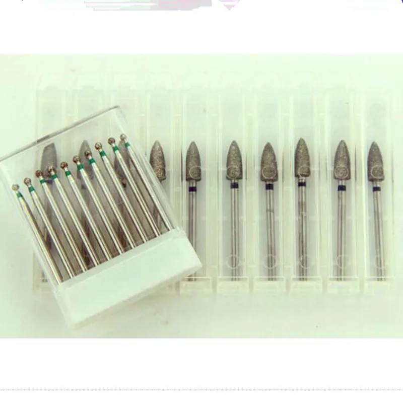 10 Pieces Dental Lab Tool HP Diamond Burs Polisher Grinder Drill Diameter 2.35MM For Zirconia Ceramics Bone Wood Jewelry