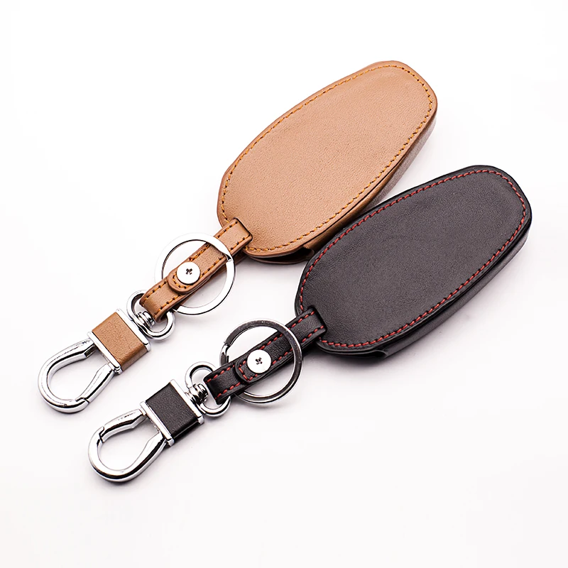 Classic design Genuine Leather Remote Control Car key cover skin case for Volkswagen VW Touareg 3 button smart key protect shell