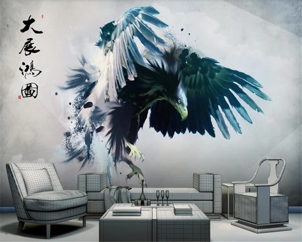 

Beibehang китайская устрица крылья орла геометрический фон украшение стены papel de parede обои hudas красота papier peint