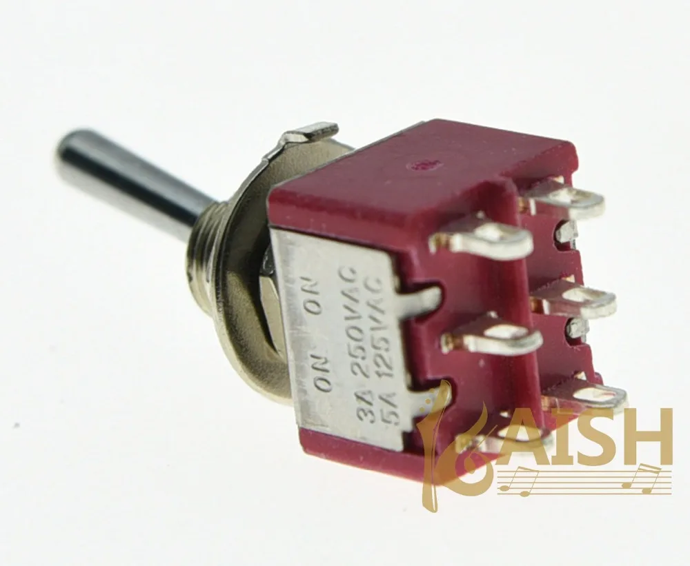 KAISH 3x DPDT 6 Pin 2 Way ON ON Guitar Mini Toggle Switch SALECOM Car/Boat Switches