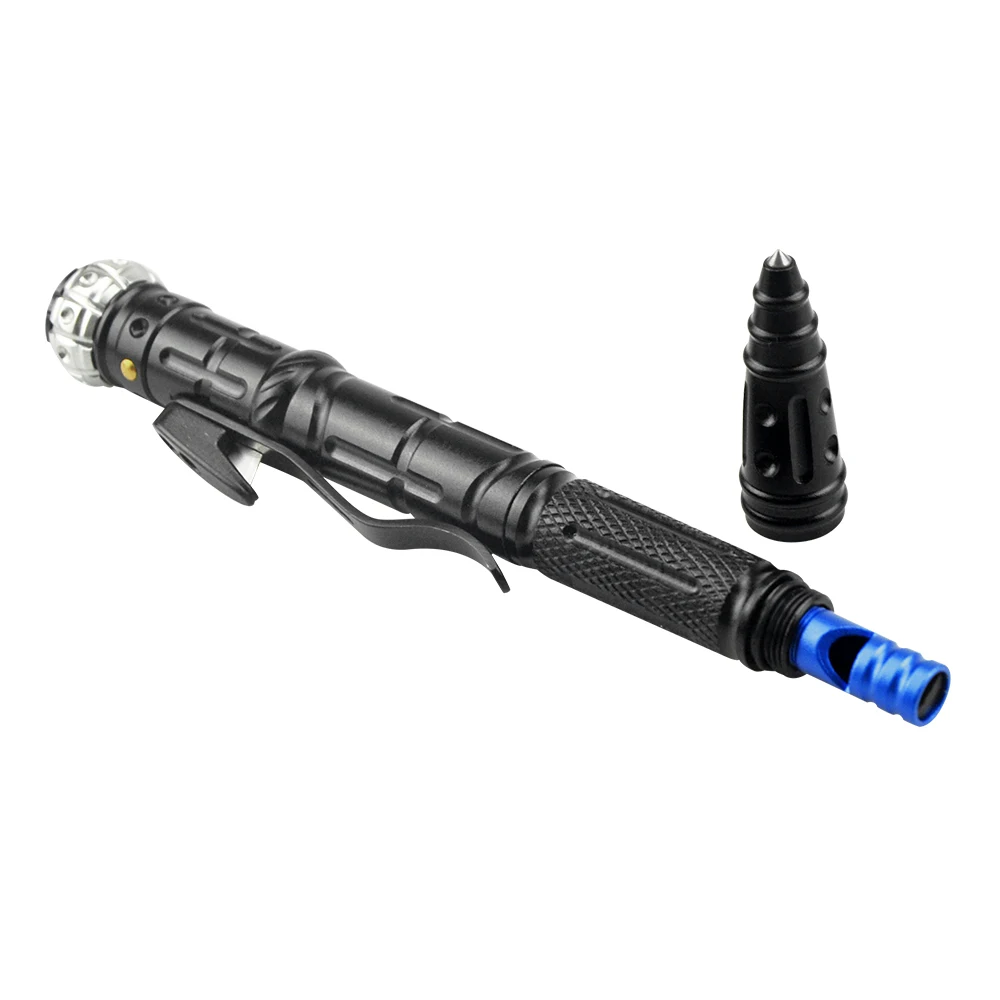 NEW 8-In-1 Multi-Function Self Defense Tactical Pen Outdoor Survival EDC Tool With Emergency Led Light Whistle Glass Breaker