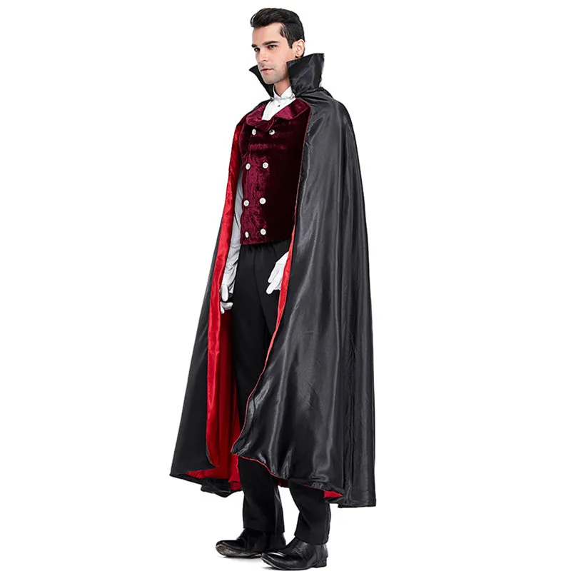 Halloween Vampire Dracula Trajes para homens, Dracula Assustador Cosplay, Purim Carnival Parade, Discoteca Bar Masquerade, Masked Ball Party Dress, Novo