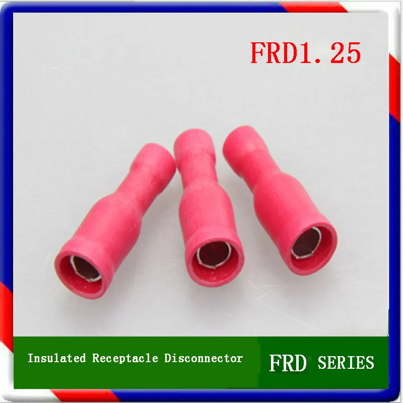 FRD1.25 series 100PCS/Bag insulated receptacle disconnectors Cable Connector wire terminals full insulating terminals