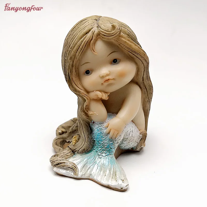 3D beautiful mermaid silicone mold soap jelly chocolate silicone mold making crafts gypsum resin mold