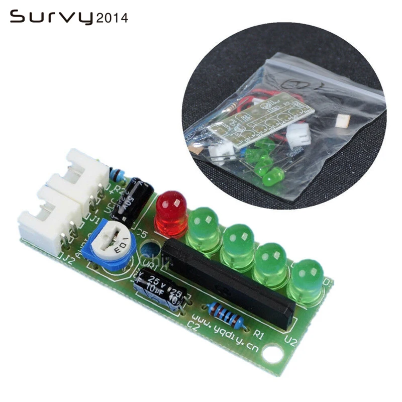 1 Set DIY Kit KA2284 Audio Level Indicator Suite Trousse Electronic Parts 5mm RED Green LED Level Indicating 3.5-12V