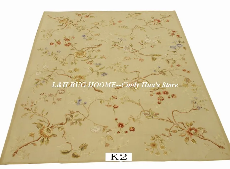 

Free shipping 9'x12' Aubusson rugs beige colors with small flowers French style aubusson carpets