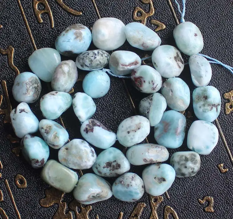 8-12mm Natural Larimar Freeform Loose Beads 15inch per strand Wholesale For DIY Jewellery !