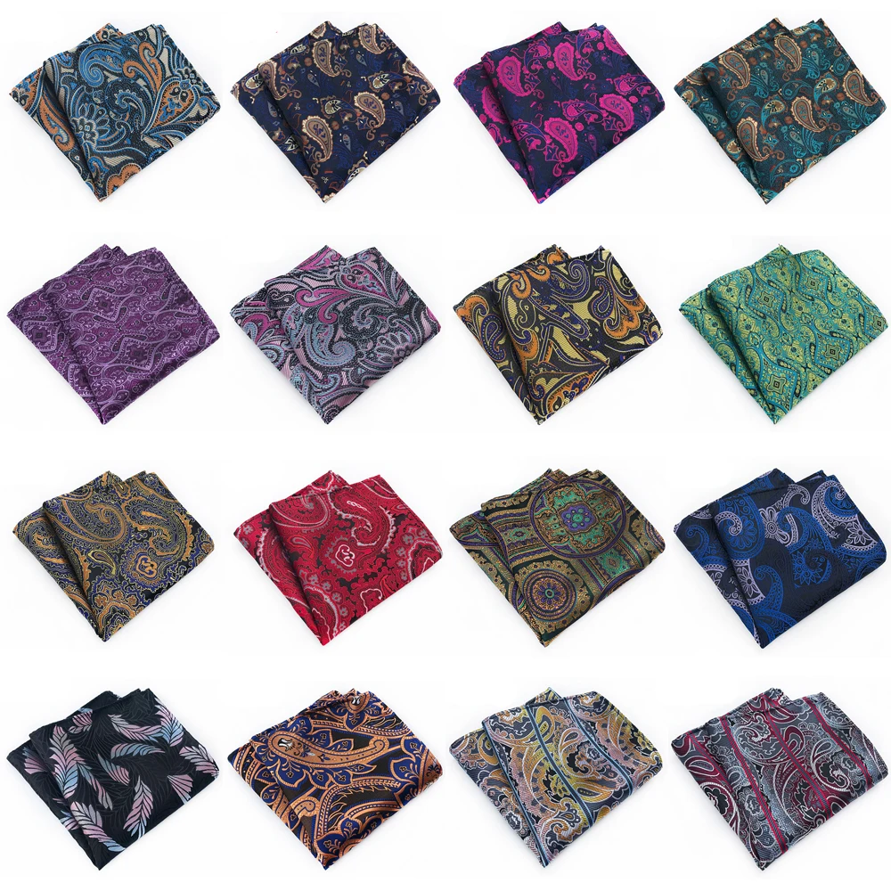 Men High Grade Paisley Floral Pocket Square Wedding Party Handkerchief New BWTHZ0322