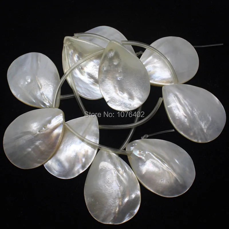 Mini. order is $7! 25x35mm Natural White Shell Heart Shape Loose Beads 15