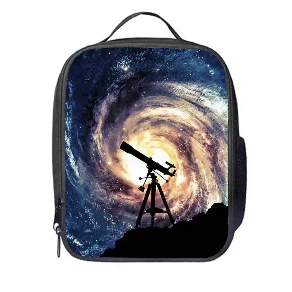 

Space Lunch Bag Customized Galaxy Women Men Teenagers Boys Girls Kid School Thermal Cooler Insulated Tote Box