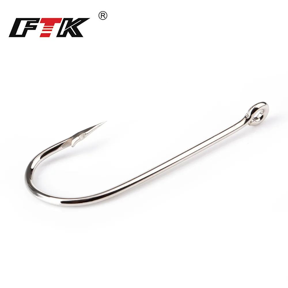 FTK Barbed Fishhook Flatted Round 2-9# 50PCS 10-20# 100PCS/LOTCarp Feeder Anzol Fishooks Fishing Peche Tackle Hook For Fishing