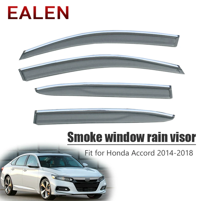 EALEN For Honda Accord 2014 2015 2016 2017 2018 ABS Vent Sun Deflectors Guard Accessories 4Pcs/1Set Smoke Window Rain Visor