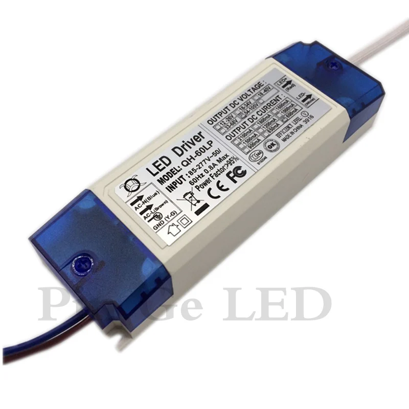 40W 50W 60W LED Driver 18-30x3W 600mA DC54-105V High Power LED Powr Supply For Floodlight