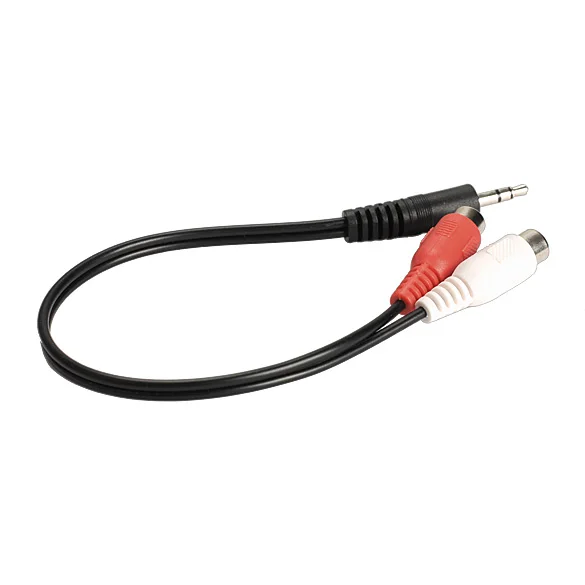 3.5 Mm Jack Male Naar 2 Rca Vrouwelijke Jack Rca Stereo Audio Kabel Converter Adapter Hoge Kwaliteit