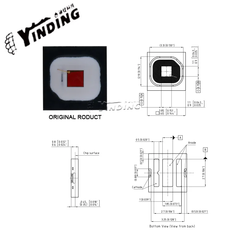 10PCS   H9PP 3W high power led light-emitting diode amber Automotive lighting source 3838 Car Brake light wick