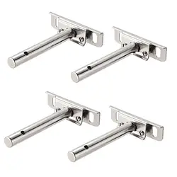 Uxcell 4pcs Invisible Floating Shelf Brackets Adjustable Blind Shelf Floating Support Brackets Concealed Mount for Home Wall DIY