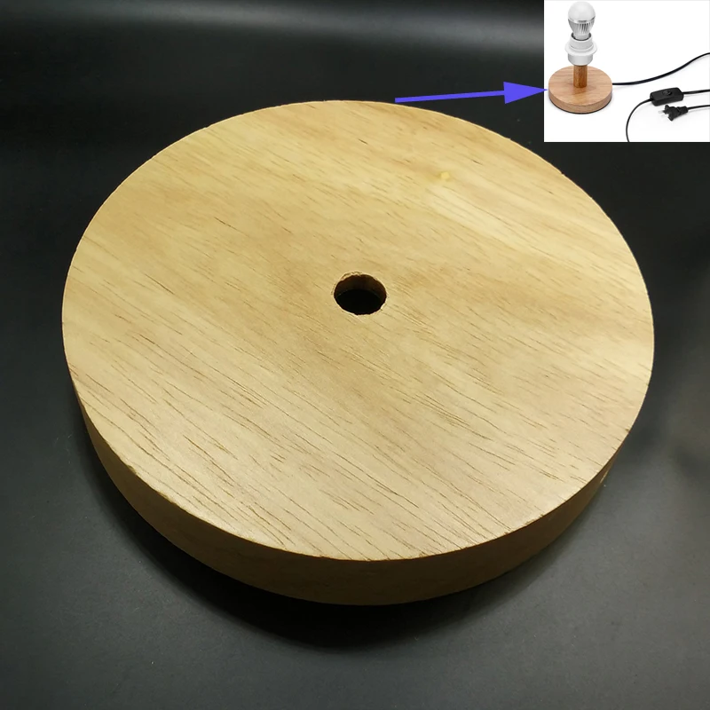 Base de lámpara de madera E27, accesorios de lámpara de mesa de techo colgante de madera DIY