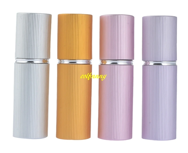 

1500pcs/lot Groove surface 5ml Refillable Portable Mini perfume bottle Traveler Aluminum Spray Atomizer Empty Parfum Bottle