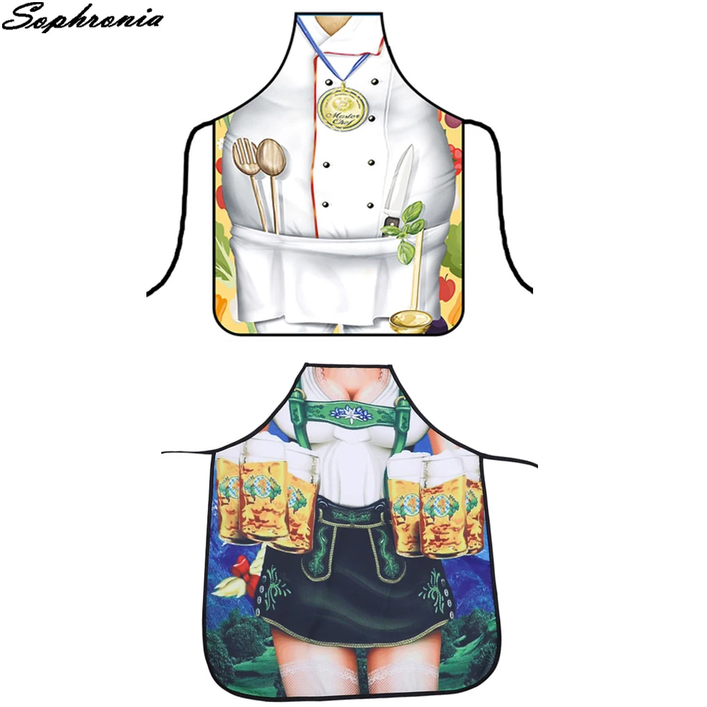 Funny Apron Chef Kitchen Apron for Man Women Dinner Party Cooking Apron Adult Baking Accessories Wholesale CWQ015