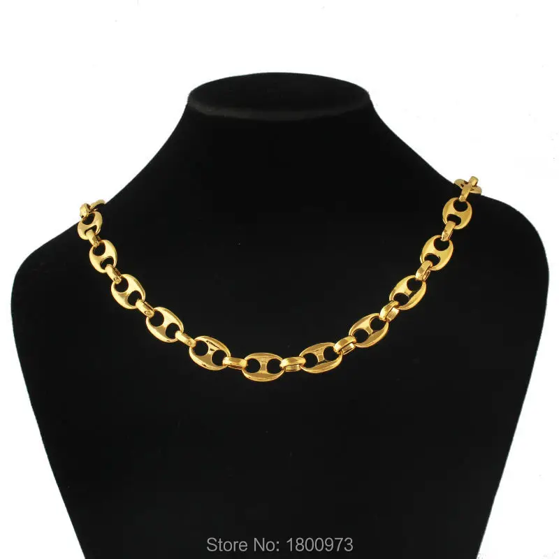 New Unique Heavy Individuality Necklace  Gold Color Men Jewelry Necklace 0.36inches18inches Chokers Necklace Wholesale