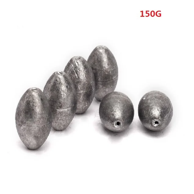 3pcs Free shipping 150g fishing gear accessories olive shape fishing lead sinkers