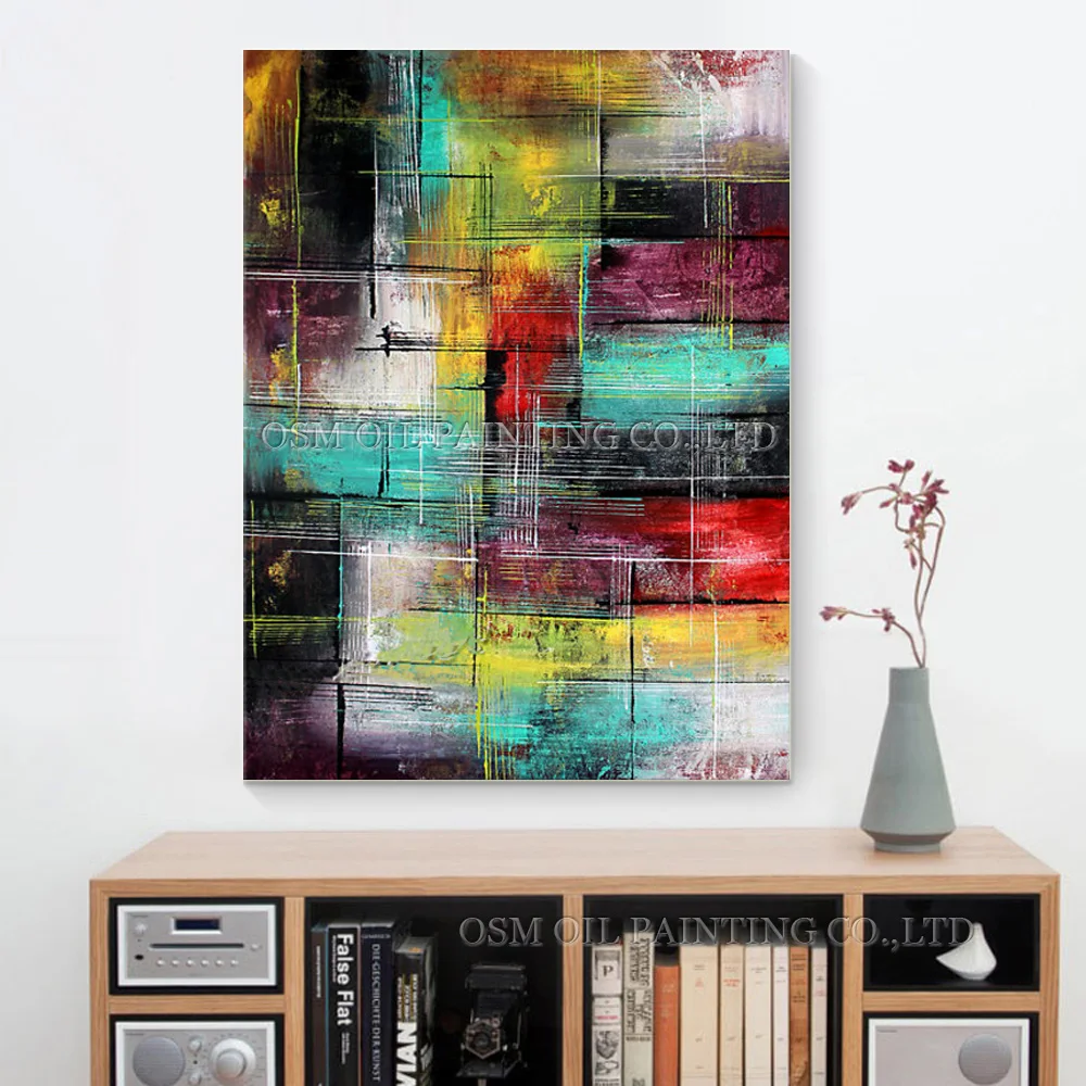 New Design Fashion Colors Abstract Oil Painting for Wall Artwork Artist Hand-painted Canvas Abstract Oil Painting for Decoration