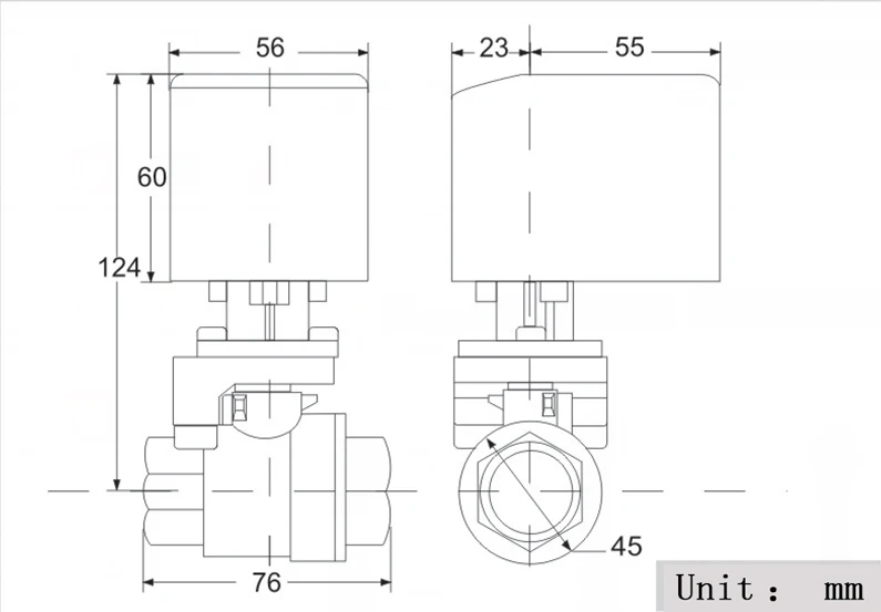 DN20 fixed-type Motorized Ball Valve,AC220V Stainless steel electric ball valve