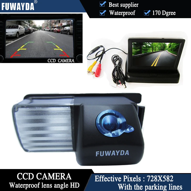 

FUWAYDA CCD Car Rear View Camera for Nissan Livina Pulsar Versa Sentra Fairlady 350Z 370Z Skyline+ 4.3 Inch foldable LCD Monitor