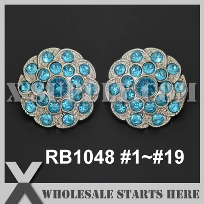 

Color Option: RB1048 #1~#19 25mm Acrylic Rhinestone Button in Silver Base for Baby Pin