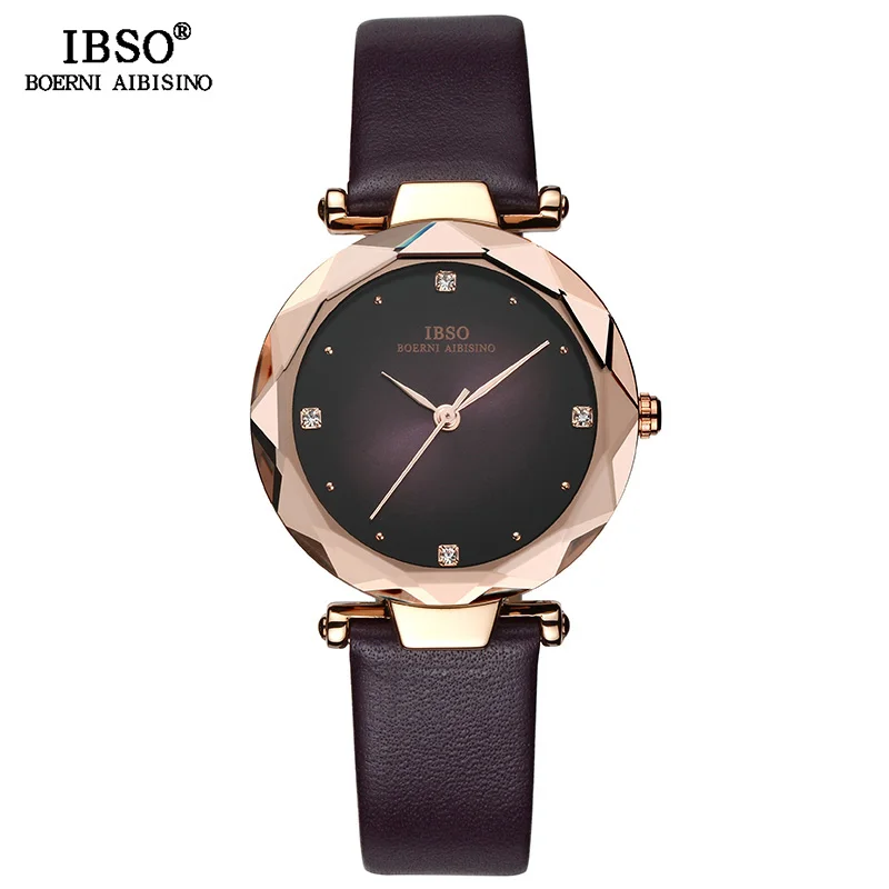 IBSO Brand Luxury Women Wrist Watches Leather Strap Montre Femme Fashion Ladies Quartz Watches For Women Relogio Feminino Clock