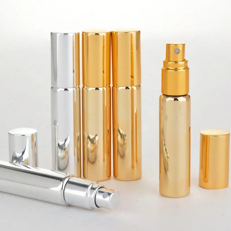 

Travel Portable 10ML Refillable UV Glass Perfume Bottle With Aluminum Atomizer Empty Parfum Case LX3512