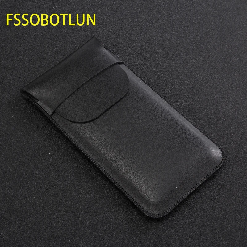 FSSOBOTLUN,For Apple iPhone 14 Plus 13 12 11 pro xs max Microfiber Leather Pouch Sleeve Cover Handmade Full Protective Case Bag