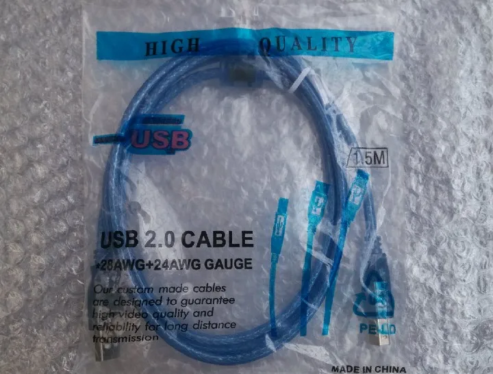 50PCS/LOT 1.5m 3m High Speed USB 2.0 Scanner Printer Cable A To B Male Sync Data Cable Wire With Magnetic Ring Wholesale