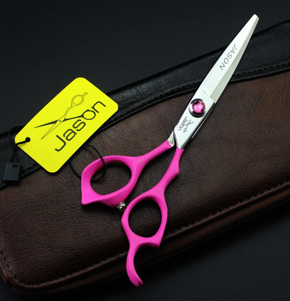 

339# 6'' Brand Jason TOP GRADE Big Gem Hairdressing Scissors JP 440C 62HRC Bang Cut Professional Cutting Scissors Hair Shears