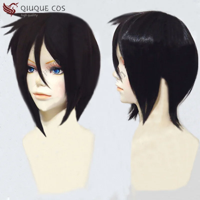 Anime Kuroshitsuji Black Butler Sebastian Michaelis Short Black Heat Resistant Hair Cosplay Costume Wig + Free Wig Cap