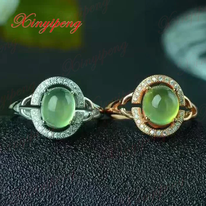 

925 silver with natural Grape stone ring female Fine jewelry Beautiful full color Green gift