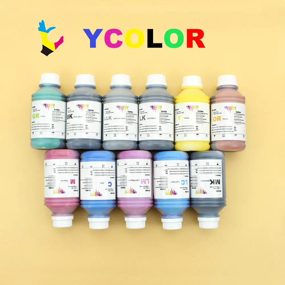 DGYCJLFP 500ml/butelka 5 kolor/dużo kompatybilny Pigment tusz do Epson Stylus Pro 7900 9900 7910 9910 atrament pigmentowy