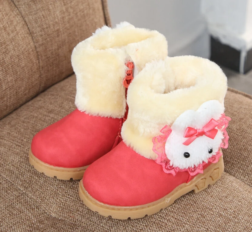 Winter Children Boots Girls Boots Cartoons Fashion Kids Boots cotton Child Snow Boots Warm Cotton Princess Girls Shoes