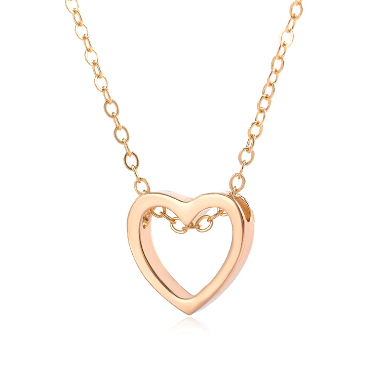 Tiny Heart Necklace For Women Stainless Steel Heart Shape Pendant Necklace Gift Ethnic Bohemian Choker Necklace Drop Shipping