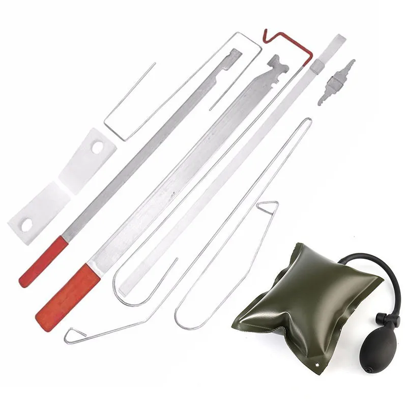 1set Universal Car Door Key Lost Lock Out Emergency Open Unlock Tool Kit+Air Pump