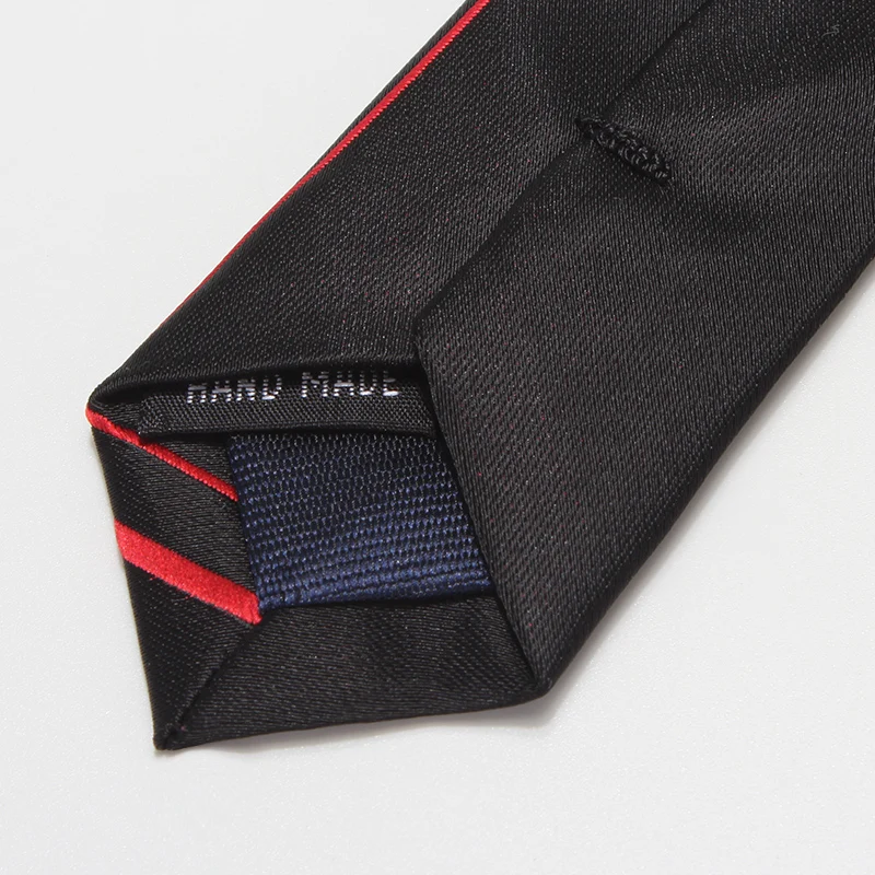 Fashion Business Black Red Striped Ties for Men 5.5cm Slim Necktie Designer Brand Skinny Men’s Work Interview Ties with Gift