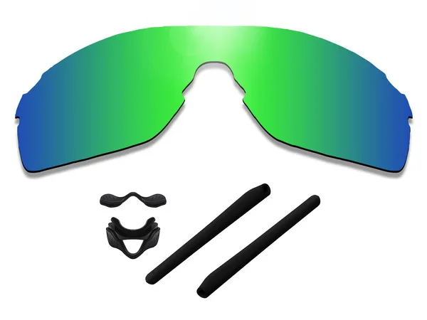 

Glintbay 100% Precise-Fit Emerald Green Replacement Lenses and Black Rubber kit for Oakley EVZero Pitch Sunglasses