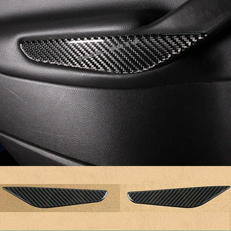 Real carbon fiber door armrest sequins Cover Trim Fit for Ford Escape Kuga 2017 2018 2019