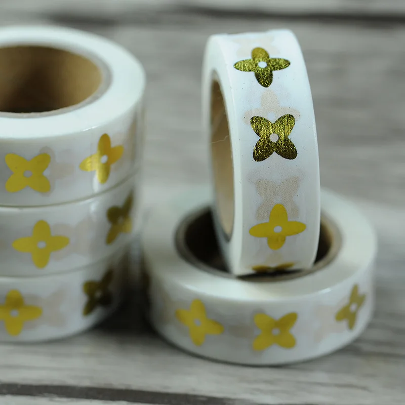 Free shipping halloween golden foil stamping washi paper  tape/golden flower  washi tape 15mm*10m