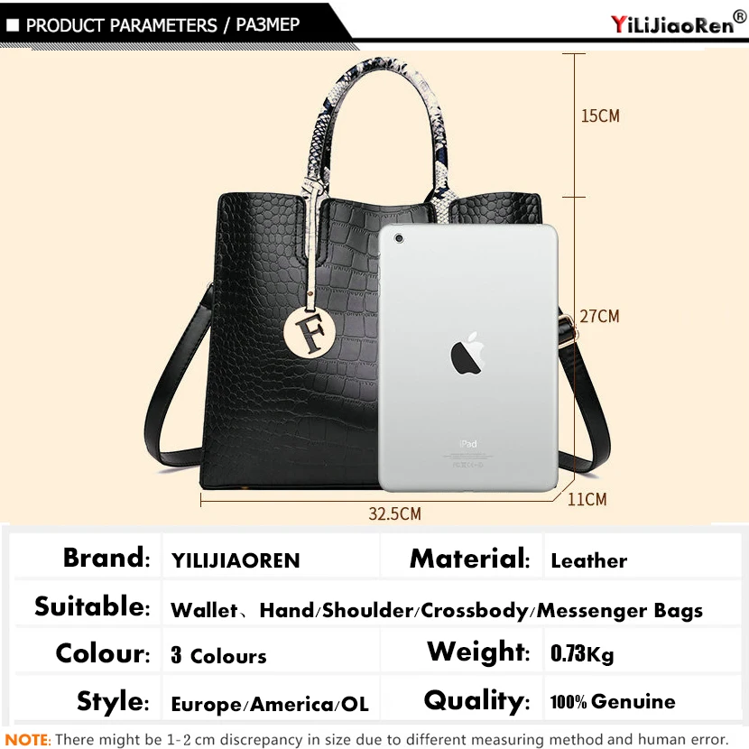 Borse da donna di lusso con motivo coccodrillo Set Borse a tracolla in pelle di moda per donna Borsa tote di grande capacità di design Sac A Main