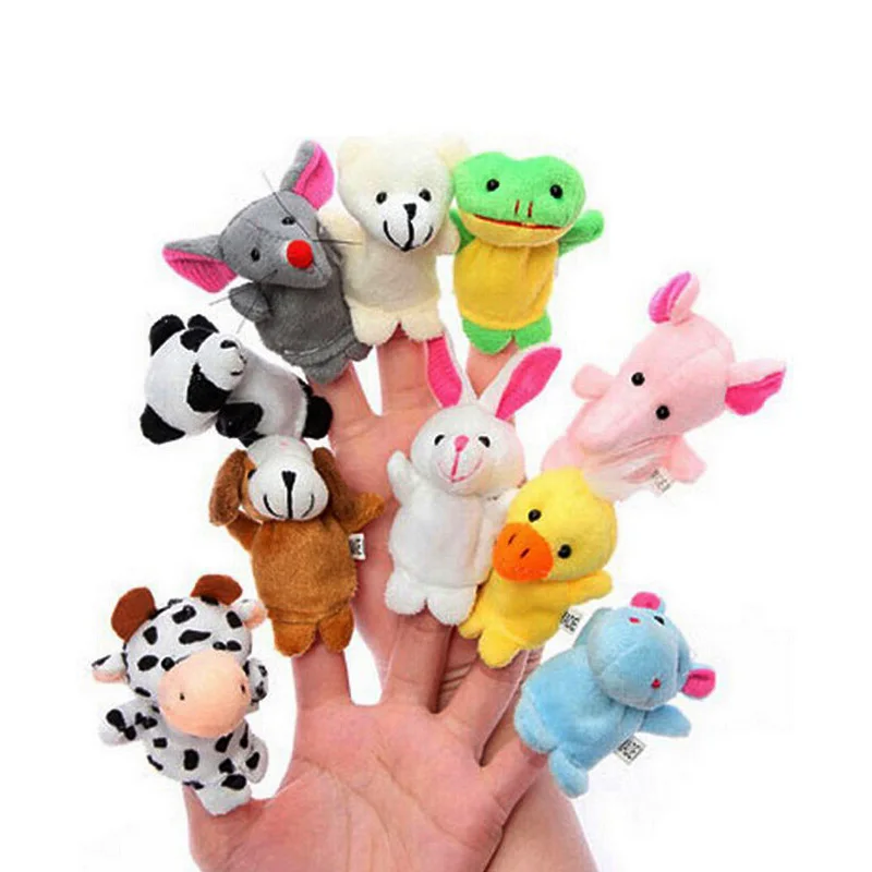 10 Pieces Finger Puppets Doll Kids Finger Plush Toy Puppet Tell Story Props Model Children Gift