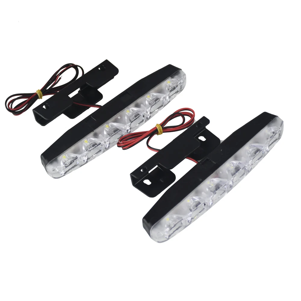 2pcs High Quality 6 LED Daytime Driving Running Light DRL Car Fog Lamp Waterproof White DC 12V