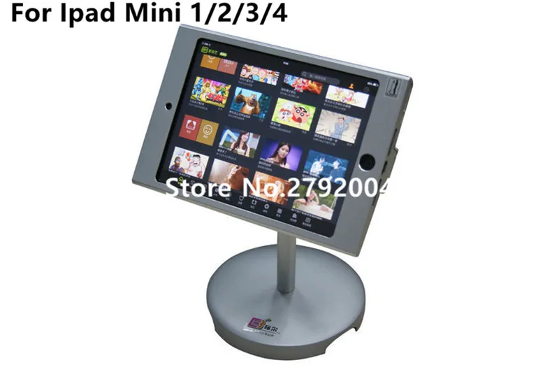 

for mini iPad desktop stand safe table holder mount on countertop with anti-theft enclosure securiy lock display for shop