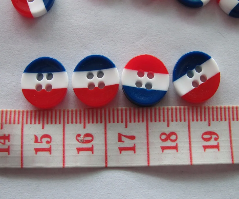 Free shipping shirt button  Netherland flag button three color  4holes blouse button 100pcs