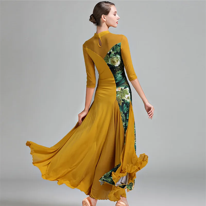 Robe de Rhflorale pour femmes, olympiques de danse de valse, robe de flamenco espagnol, vêtements de fête Fox-Trot